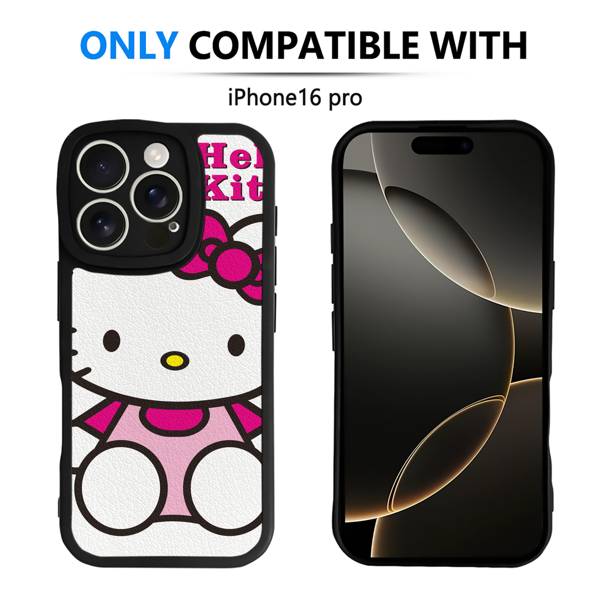 （画像用） Hello Kitty ハローキティ 【iPhone 16シリーズ対応】シリコンスマホケース（レザー調） 材質：シリコン